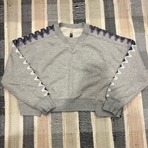 FP Movement by Free People Gray Sweatshirt with Purple Accents size XS